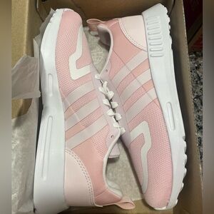 Adidas pink running shoes